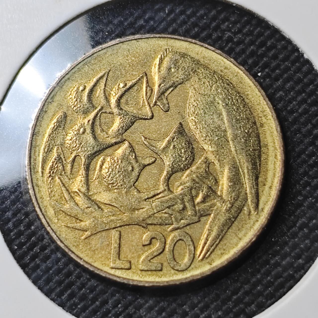 KK钱币收藏小铺  第390期  2月预留时间 周末发货  圣马力诺20里拉