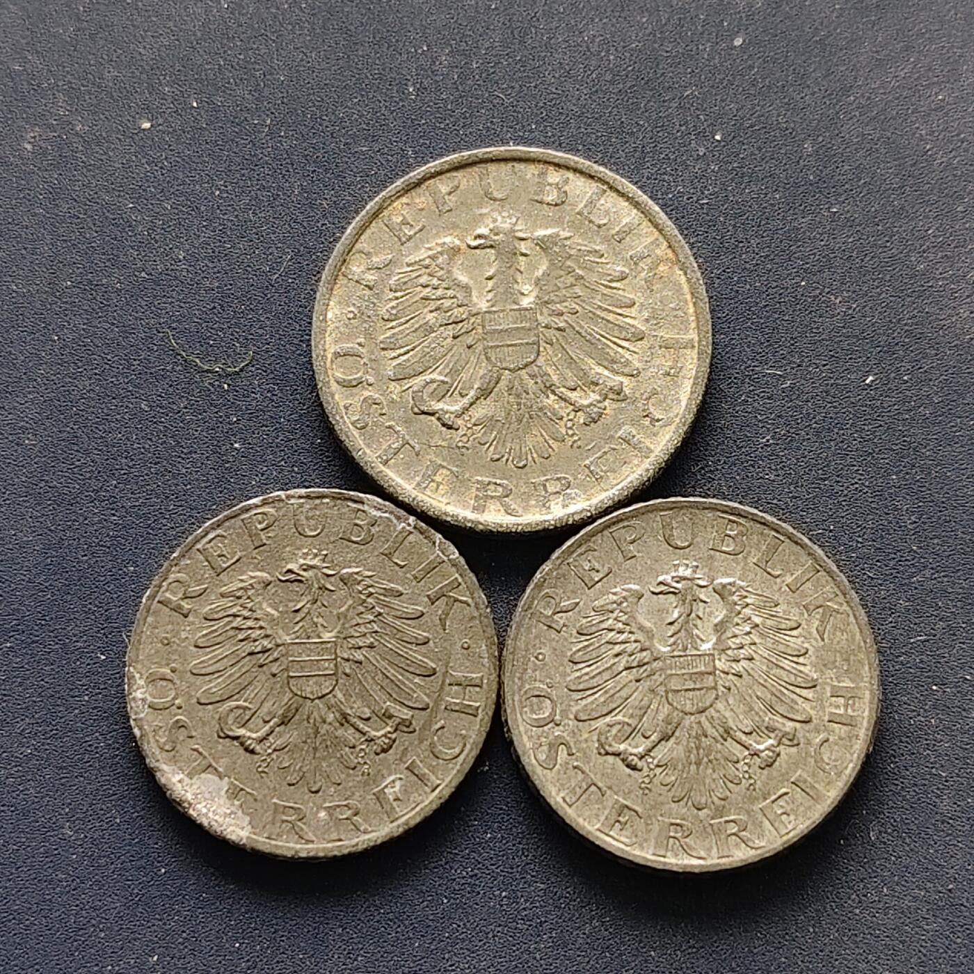 【全场包邮】纯粹捡漏拍498场-持续更新中 奥地利各年份锌币3枚一组