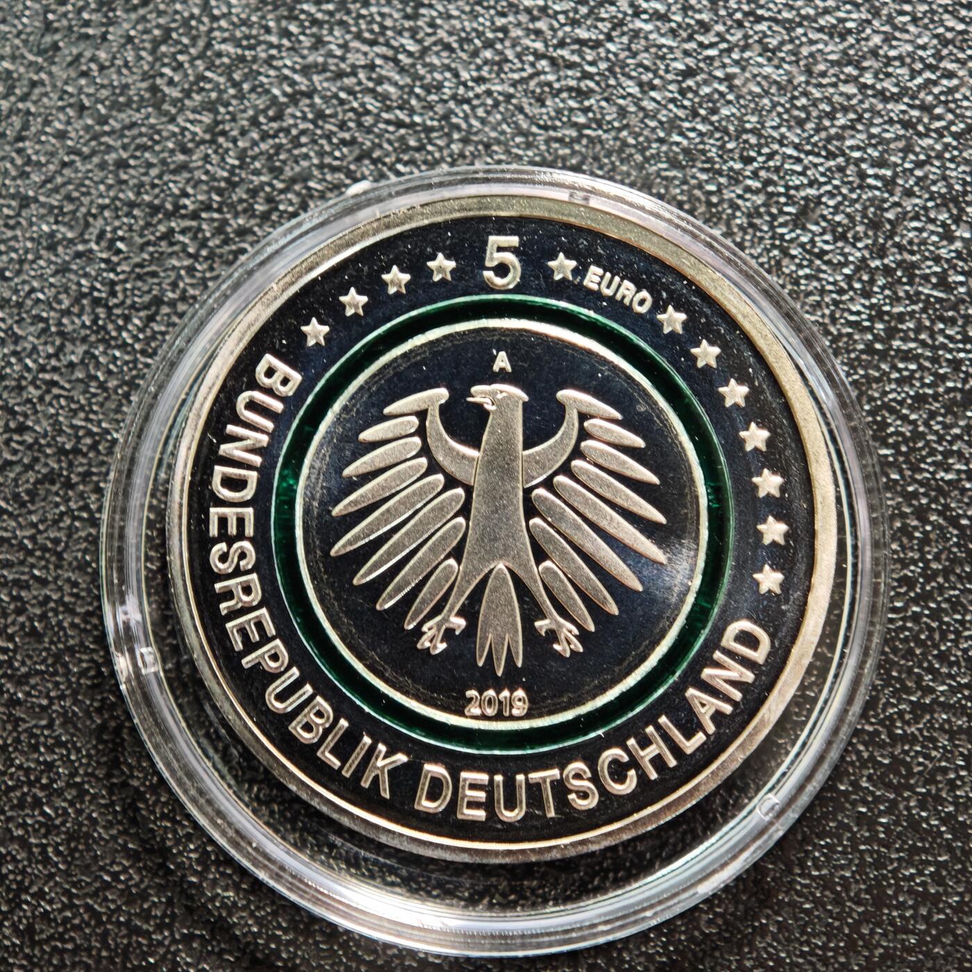 【德藏】世界币章拍卖第163期（拍品征集中~欢迎藏友联系） 6枚一组 德国气候带系列5欧元精制纪念聚能环镍币 直径约：27.2mm/枚；重约：8.9g/枚