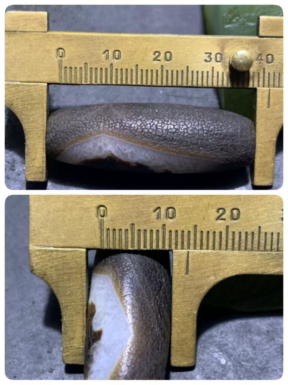 精美冰飘药师玛瑙龙鳞风化纹桶珠一个