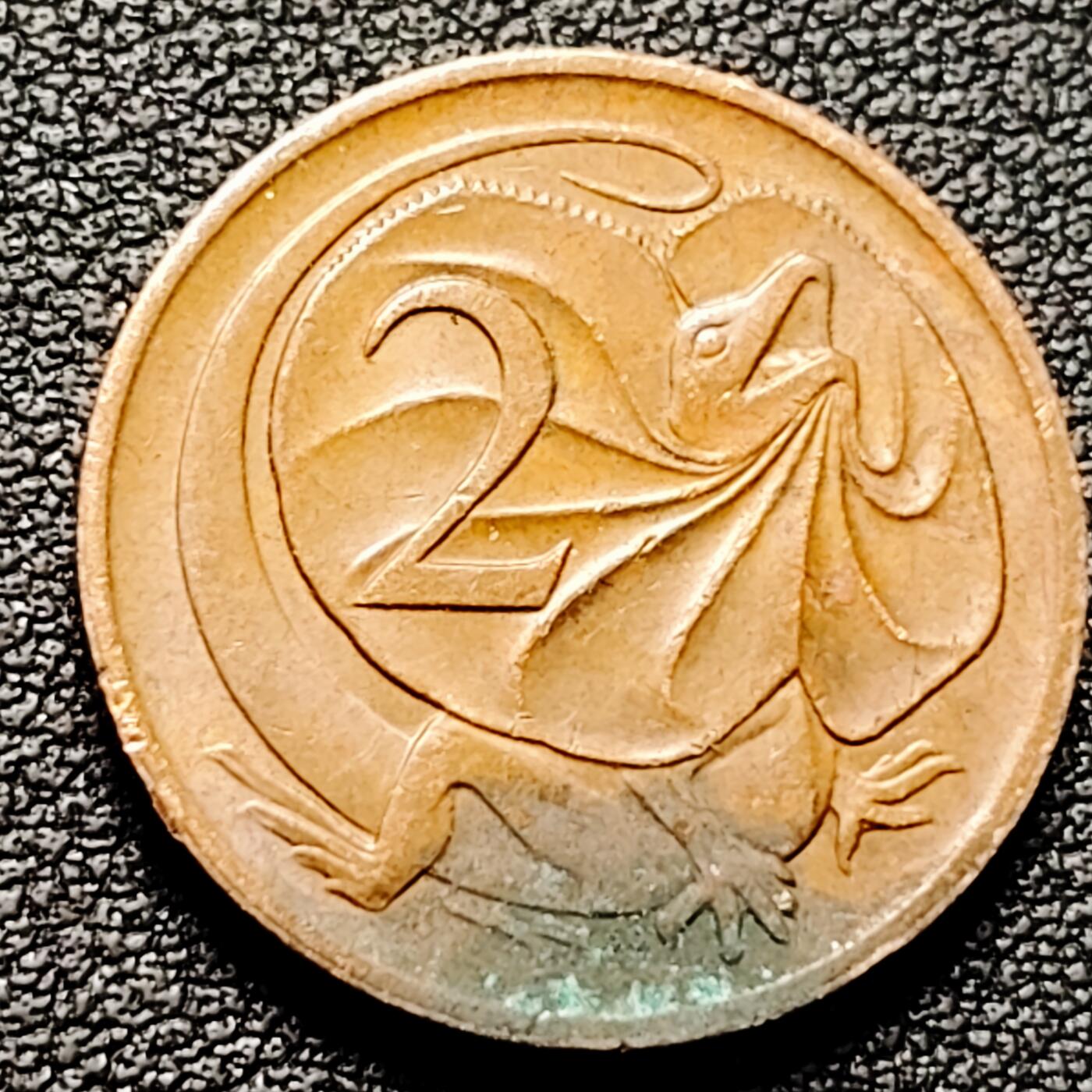 泉币菌-第176场- 精品福利场 美品 1984年 英属澳大利亚2分铜币 伞蜥蜴斗篷蜥 21.5mm