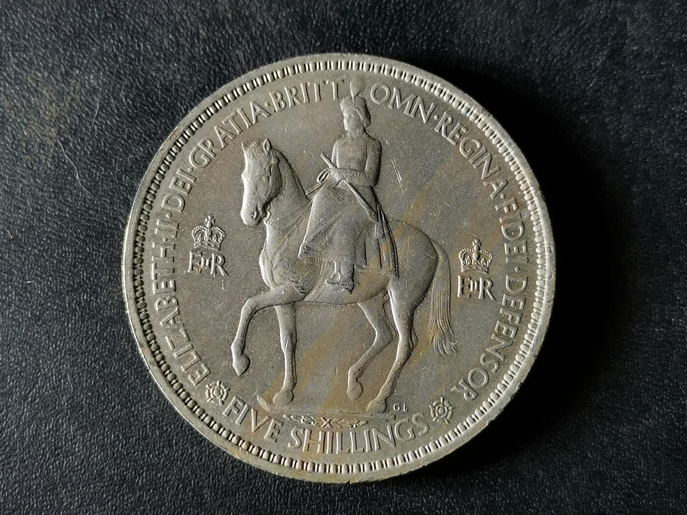 逸泉钱币2026A第五场A各国纸币沙俄散币纪念币系列A702-882 479精美1953伊丽莎白女王登基克朗纪念币