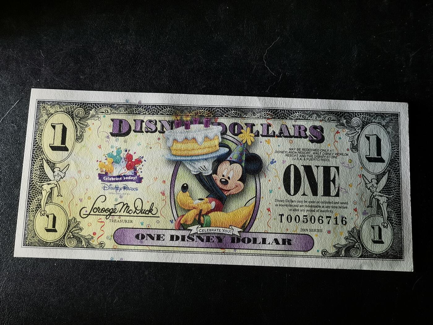 逸泉钱币2026A第五场A各国纸币沙俄散币纪念币系列A702-882 A美国迪士尼米老鼠一美元