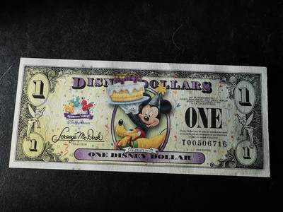 逸泉钱币2026A第五场A各国纸币沙俄散币纪念币系列A702-882 - A美国迪士尼米老鼠一美元