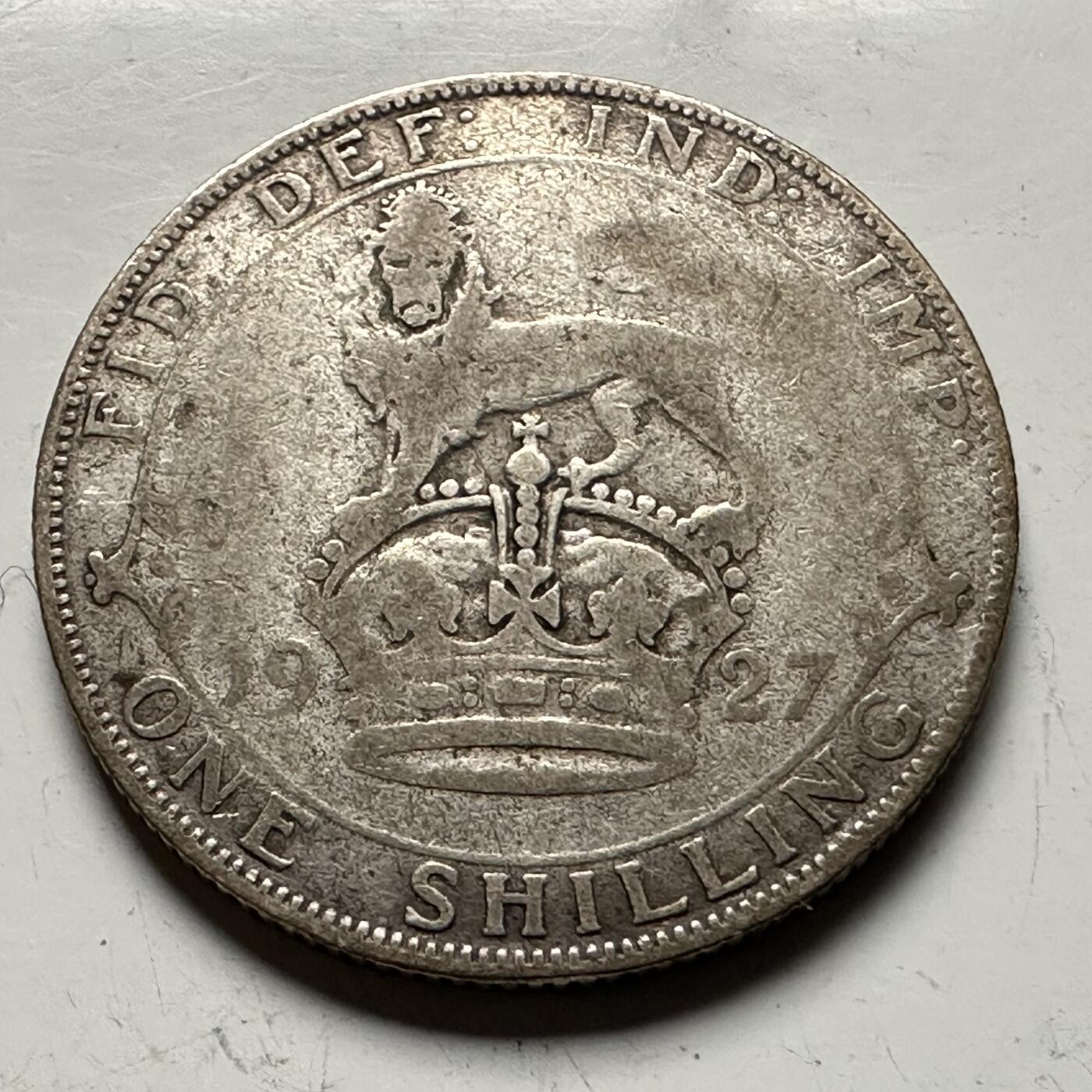 🌹外币初藏🌹🐯2026年第13场  每周二四六晚8️⃣点 接代拍  英国1927年1先令银币 5.65克50%银