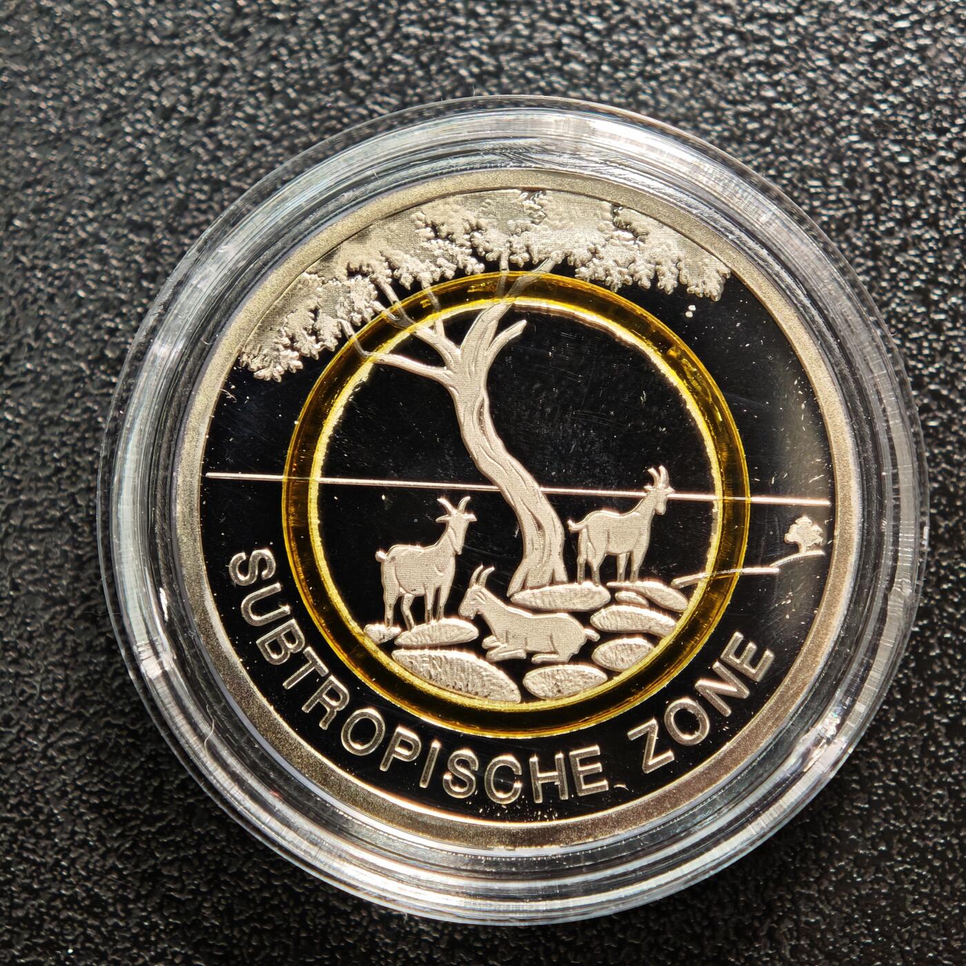 【德藏】世界币章拍卖第163期（拍品征集中~欢迎藏友联系） 6枚一组 德国气候带系列5欧元精制纪念聚能环镍币 直径约：27.2mm/枚；重约：8.9g/枚