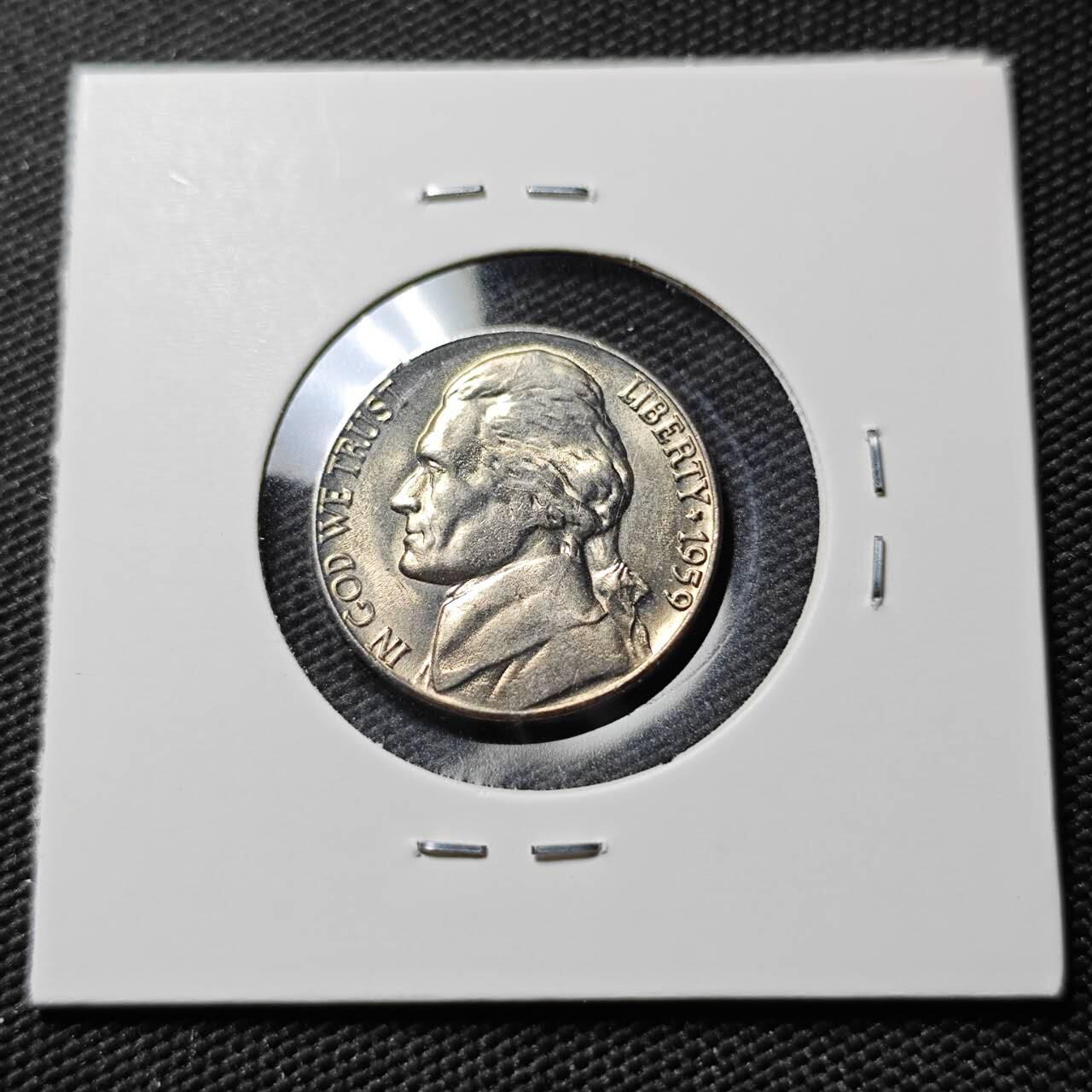 KK钱币收藏小铺  第390期  2月预留时间 周末发货  1959美国5分 好品