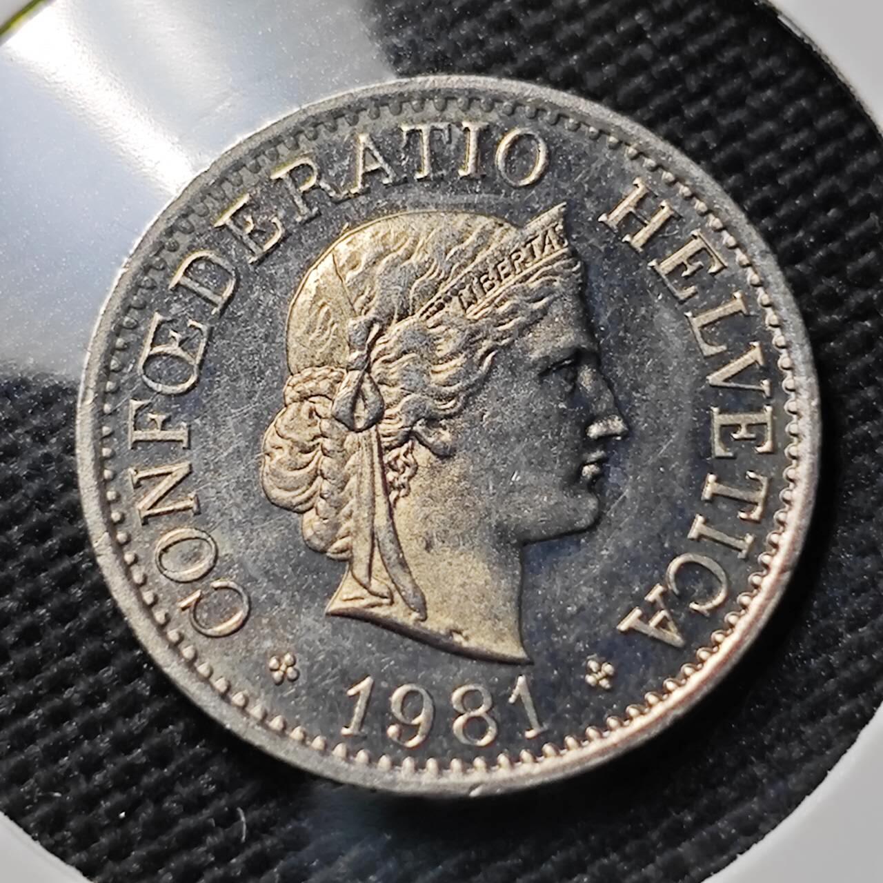 KK钱币收藏小铺  第390期  2月预留时间 周末发货  1981瑞士10分 好品