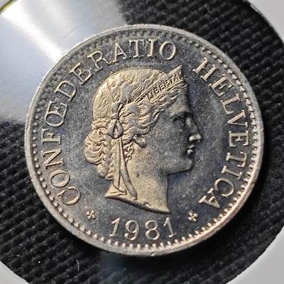 KK钱币收藏小铺  第390期  2月预留时间 周末发货 -  1981瑞士10分 好品