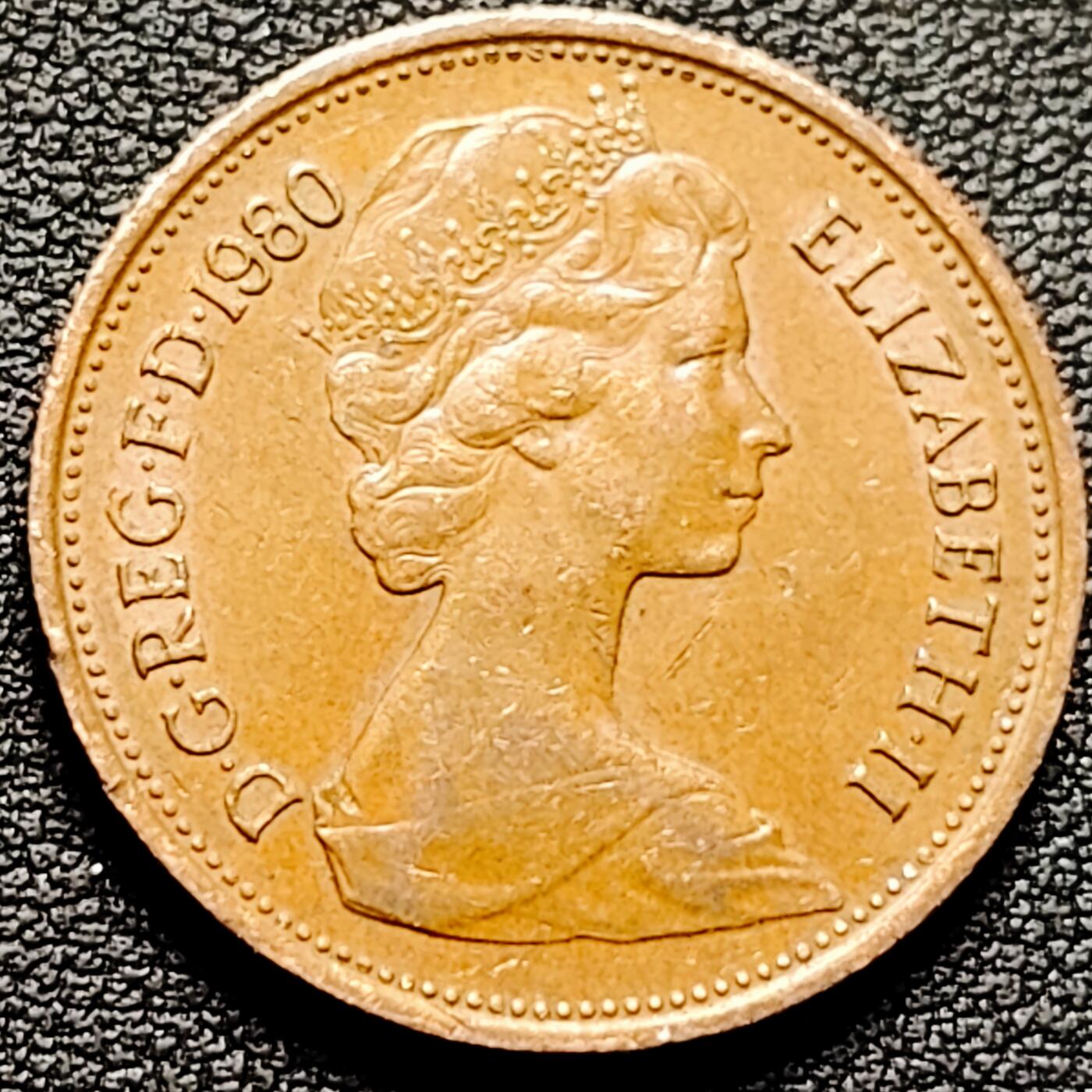 泉币菌-第176场- 精品福利场 1980年英国2便士 铜币 威尔士皇冠 狮子雄狮 