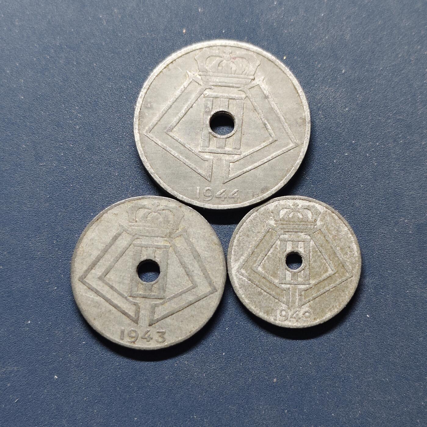 【全场包邮】纯粹捡漏拍498场-持续更新中 德占比利时1940-1944年3枚锌币套币