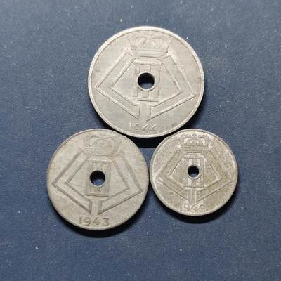 【全场包邮】纯粹捡漏拍498场-持续更新中 - 德占比利时1940-1944年3枚锌币套币