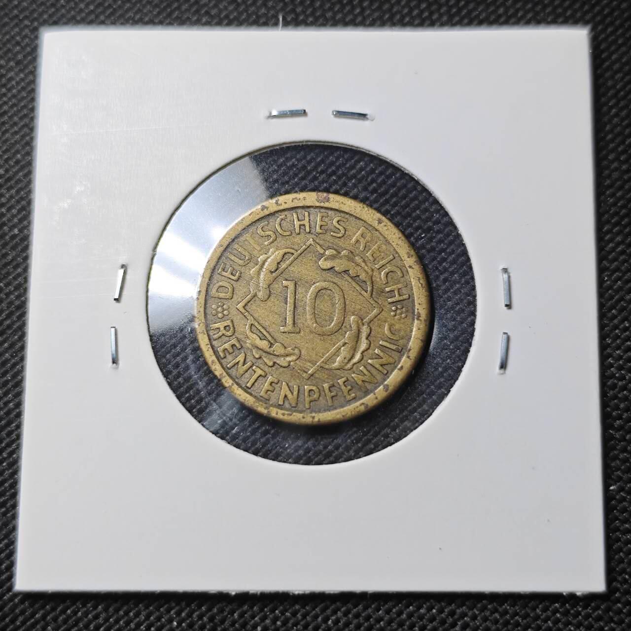 KK钱币收藏小铺  第390期  2月预留时间 周末发货  1924魏玛10分铜币