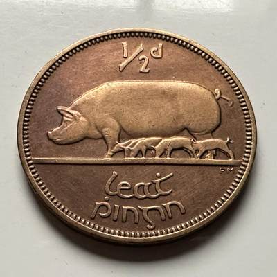 🌹外币初藏🌹🐯2026年第13场  每周二四六晚8️⃣点 接代拍 - 爱尔兰1953年1/2便士