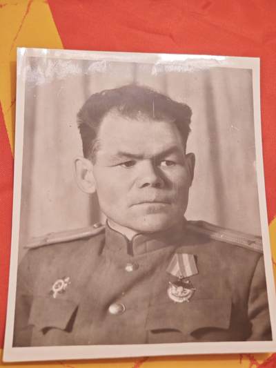 橙子收藏第二期 - 【苏联空军亚裔军官肖像】1946年列宁格勒空军中校达尔汉莫洛托夫照片   