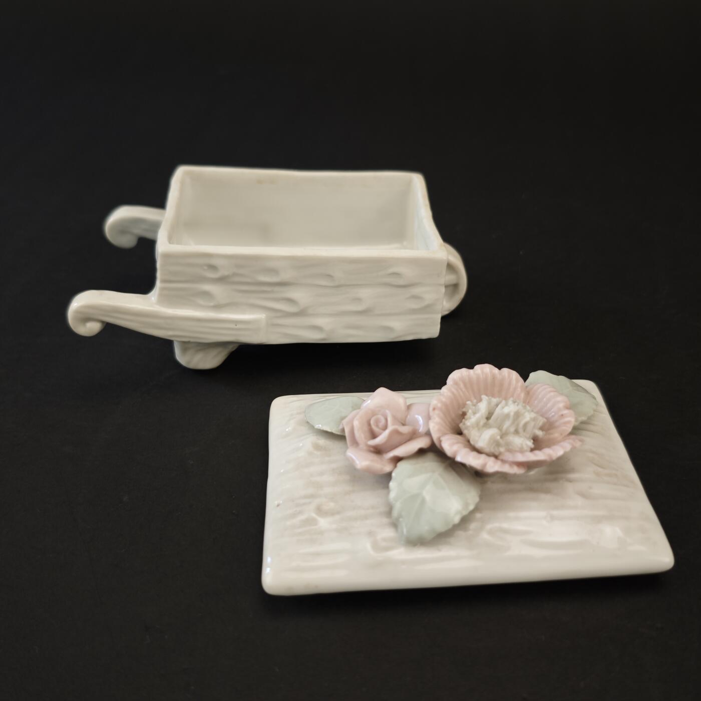 上海都达杂项专场九（全场包邮） 民国 西洋粉彩堆瓷雕花盖盒1-527