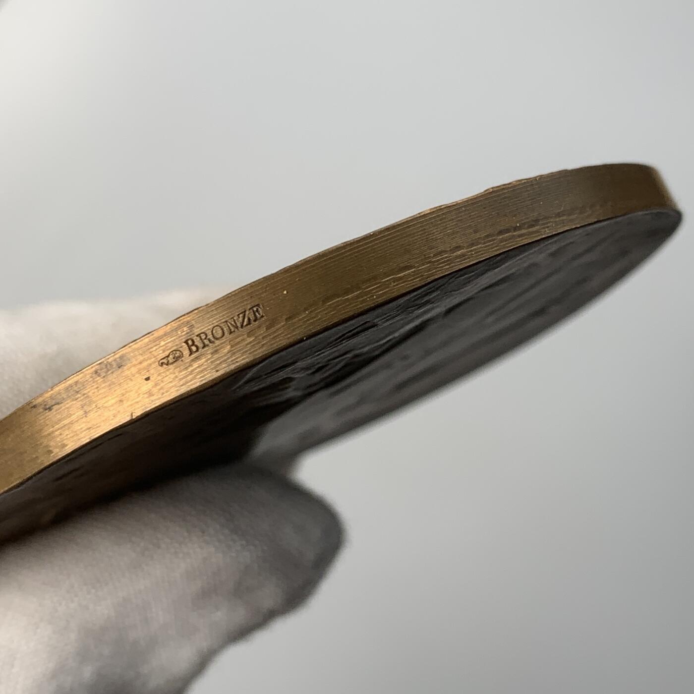 掌中浮雕-藏着的欧洲第051场 1918年法国一战圣沙蒙坦克应用纪念铜章，68mm，  Nicolas Maier法国章优秀作品集#294号