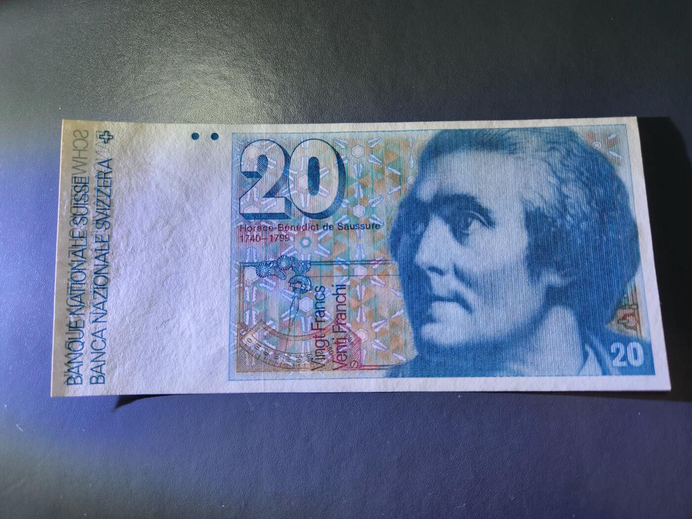 1月27号晚上8点 外国纸币自动截拍第14场 80年瑞士20元新品