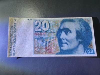 1月27号晚上8点 外国纸币自动截拍第14场 - 80年瑞士20元新品