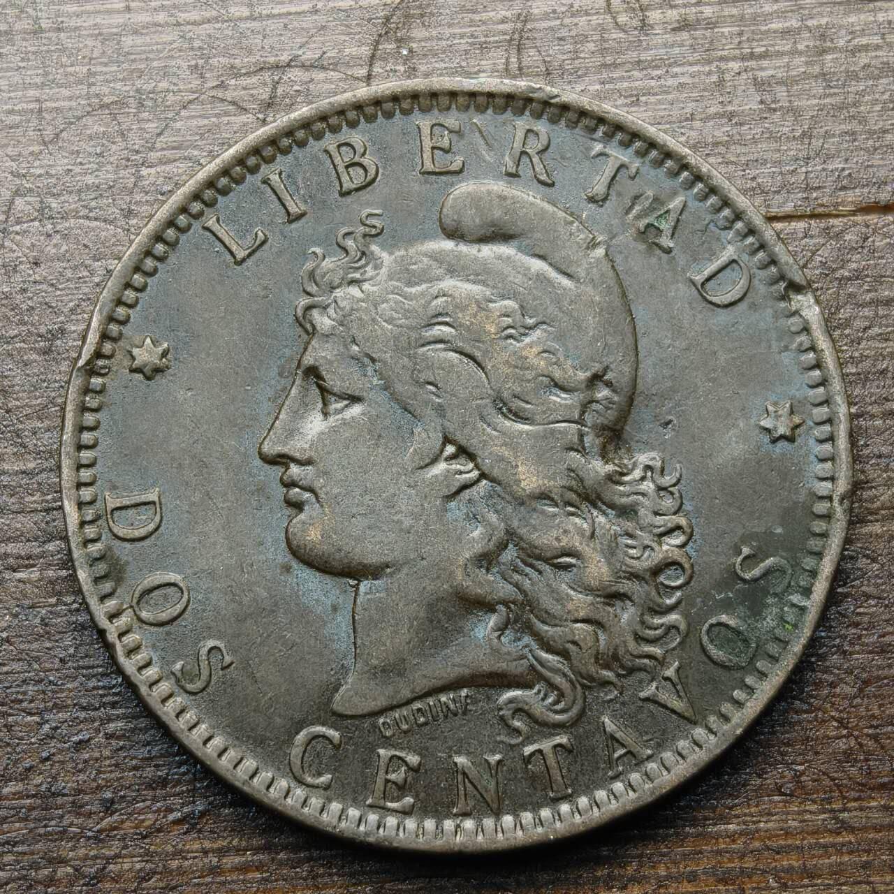 【铜匠收藏】★第142★散币专场 不寄存，30包邮。不满30元，支付5元运费。《接受代拍 代送NGC评级》 13【无寄存】阿根廷 1892年 女神头像 2分 铜币