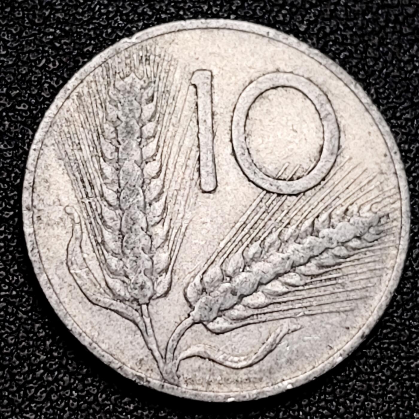 泉币菌-第176场- 精品福利场 意大利1954年 10里拉铝币 麦穗 古犁23.3mm