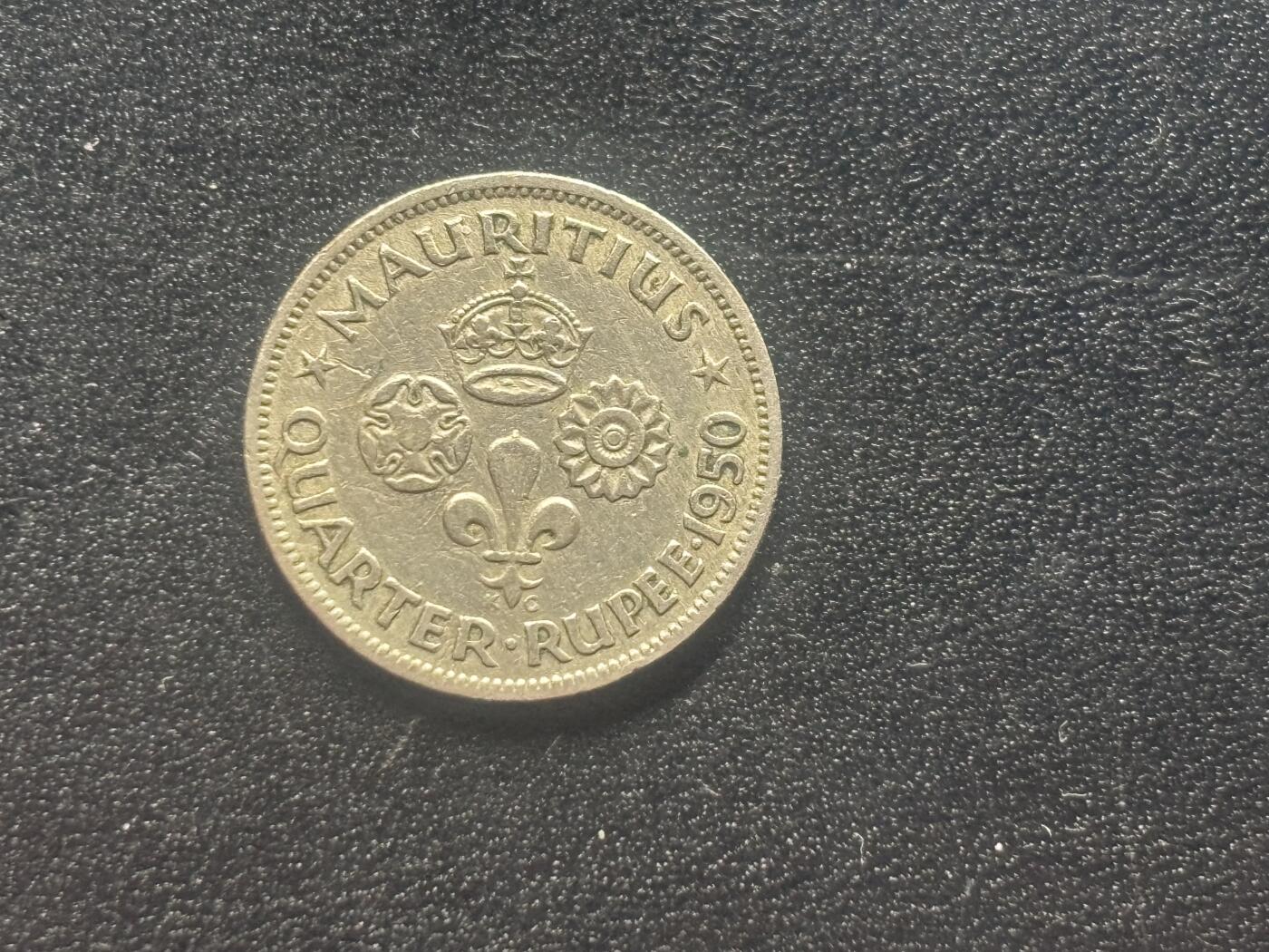 邮泉阁限时拍卖第四十场 非洲专场（硬币在国外。请付邮费6元。） 英属毛里求斯1950年¼卢比