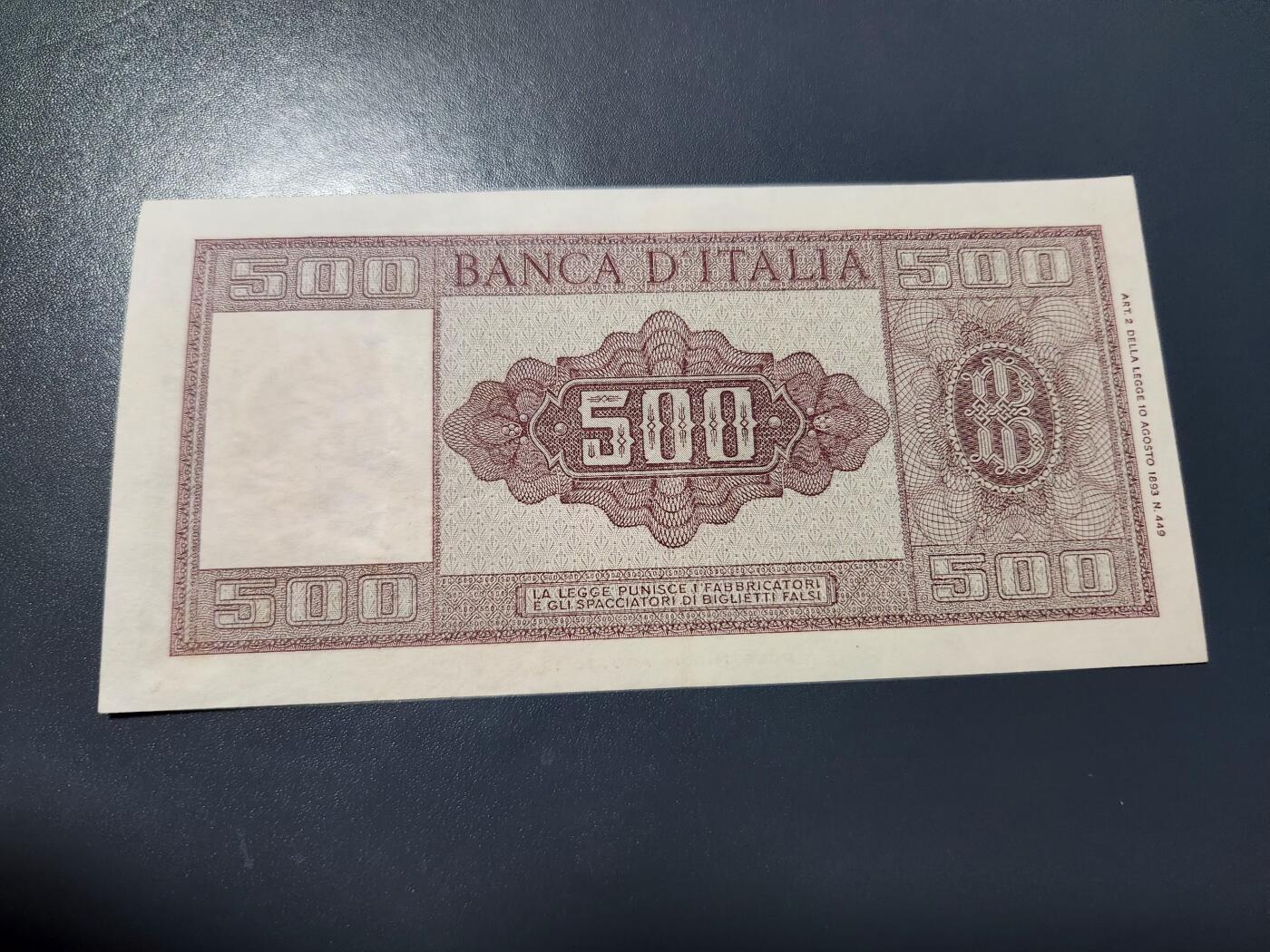 1月27号晚上8点 外国纸币自动截拍第14场 意大利500极美品