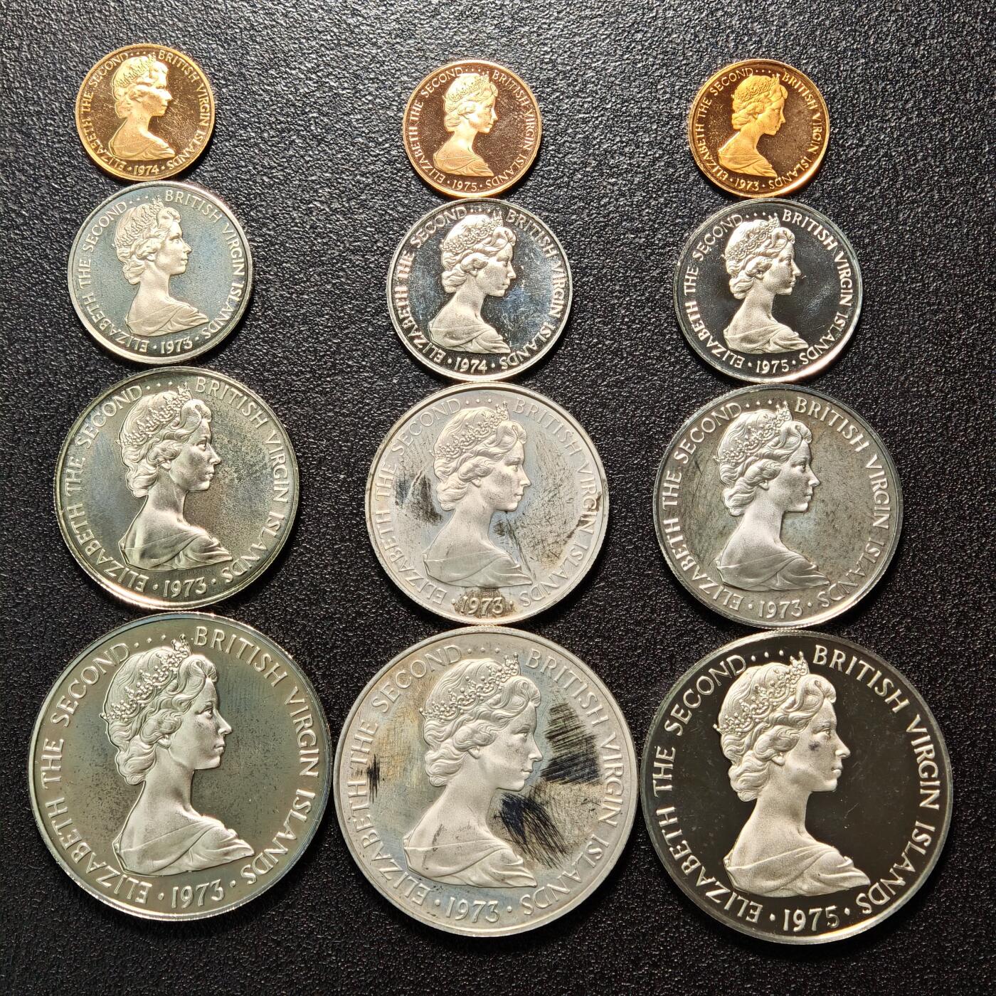 【德藏】世界币章拍卖第163期（拍品征集中~欢迎藏友联系） 12枚一组 英属维尔京群岛珍惜鸟类精制币 1分5分25分50分各3枚