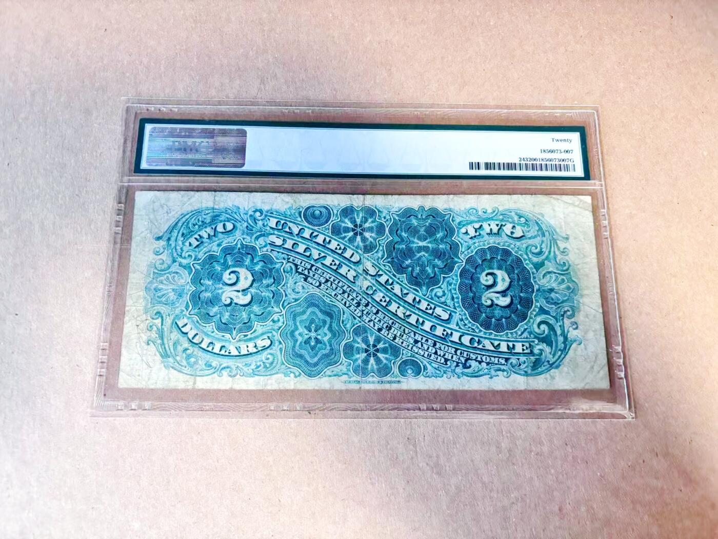 【Blue Auction】世界纸币精拍第780期——18级TOP拍卖/信誉/品质/专业/高效💫 美国 1886年2美金银币券 PMG20 大红库印 大票幅 南北战争时著名将领汉考克