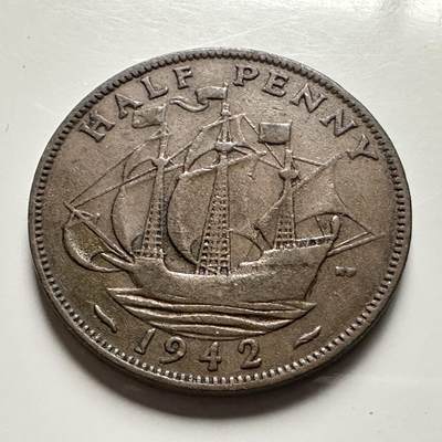 🌹外币初藏🌹🐯2026年第13场  每周二四六晚8️⃣点 接代拍 - 英国1942年1/2便士