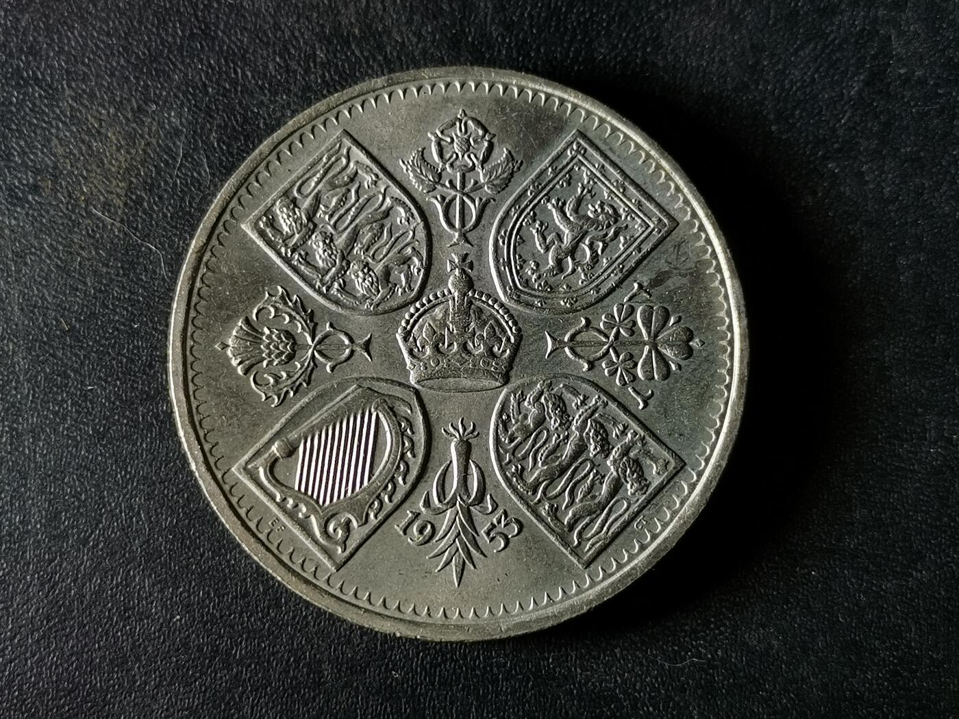 逸泉钱币2026A第五场A各国纸币沙俄散币纪念币系列A702-882 478精美1953伊丽莎白女王登基克朗纪念币