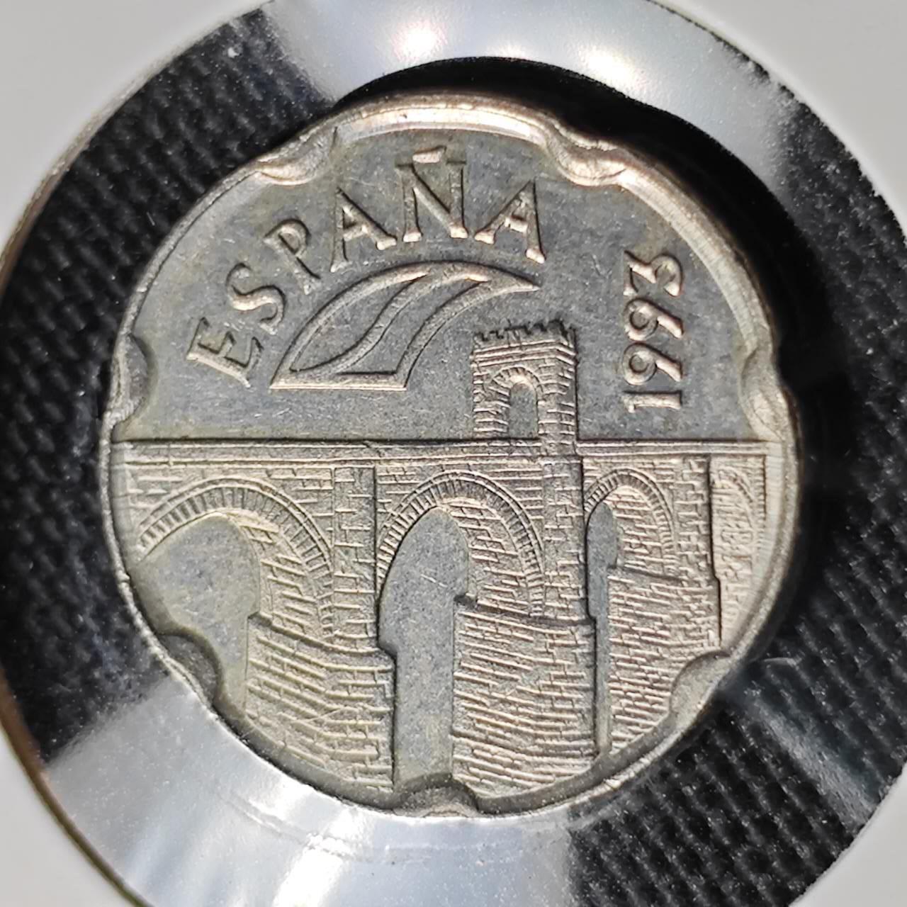 KK钱币收藏小铺  第388期  2月预留时间 周末发货  1993西班牙50比塞塔纪念币 少见主题