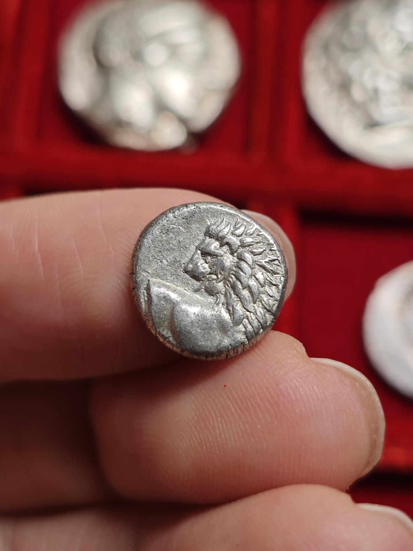 评级古希腊切尔松尼索斯“回头狮子”银币