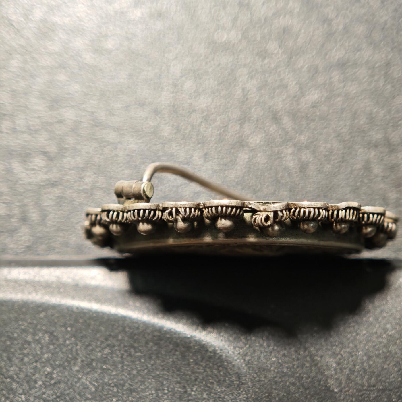 【德藏】世界币章拍卖第163期（拍品征集中~欢迎藏友联系） 1910年 瑞士伯尔尼射击节银章银花边胸针 原味老包浆 直径约：37.3mm；重约：20g