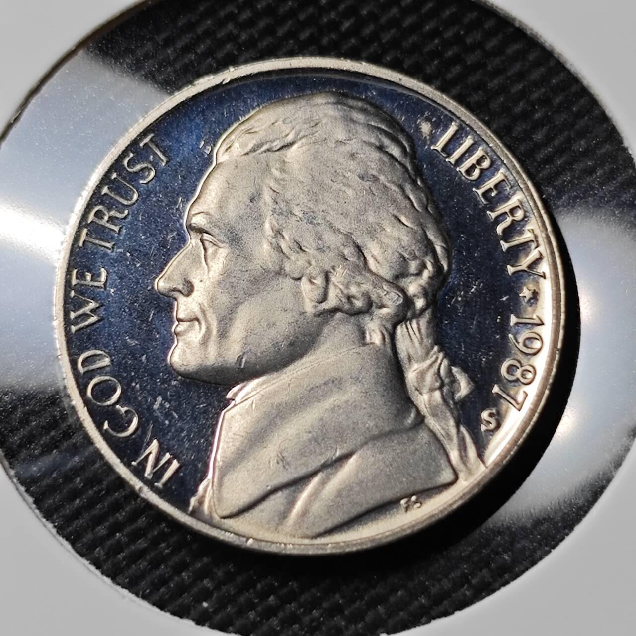 KK钱币收藏小铺  第390期  2月预留时间 周末发货  1987美国5分精制币