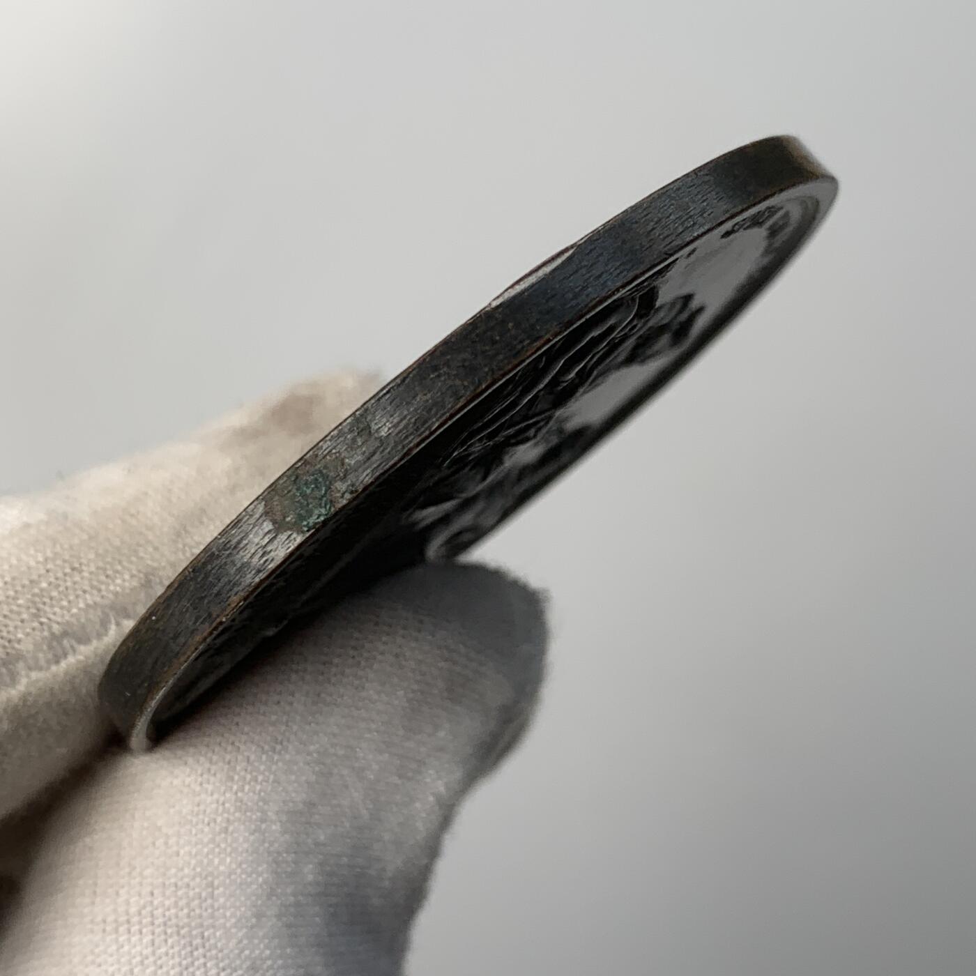 掌中浮雕-藏着的欧洲第051场 1802年法国里昂拿破仑一世执政意大利宪法颁布铜章，54.50mm