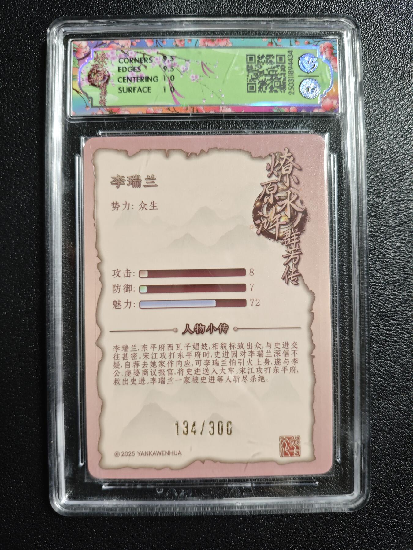 天玑星卡拍第166期《1.29周四截拍》持续收拍收评中 满赠卡需备注 焱卡文化 水浒群芳传 李瑞兰 浮雕折光 134/300 CCG10