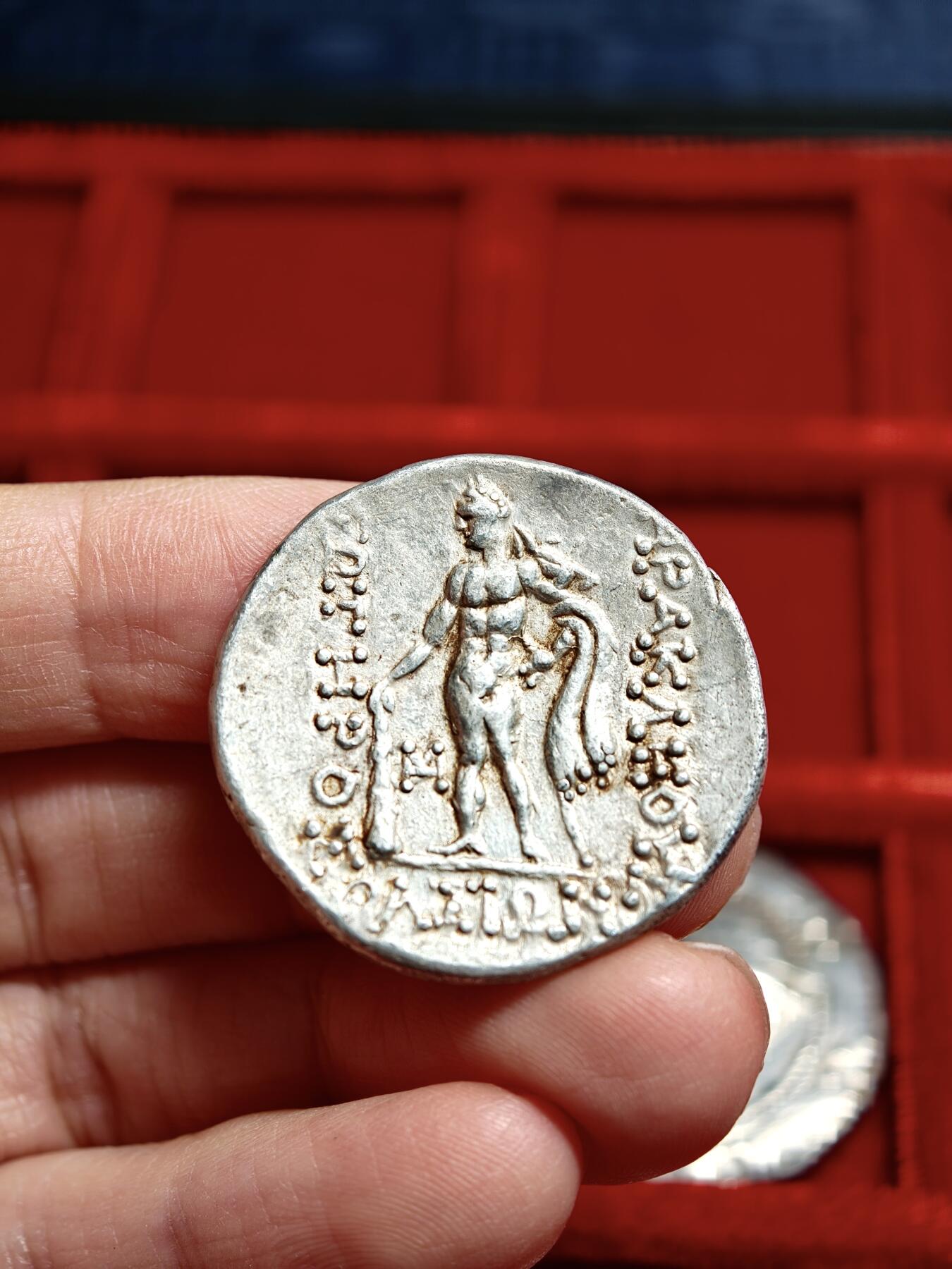 评级古希腊色雷斯萨索斯岛四德酒神大力神银币