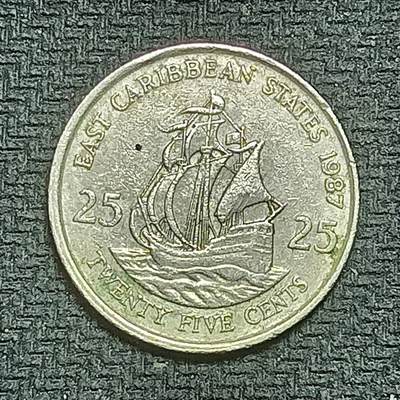 新2026B第六组世界各国精品钱币奖章纪念章花钱401-830 - 799东加勒比25分