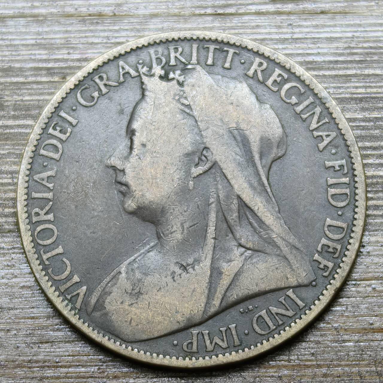 【铜匠收藏】★第141★散币专场 不寄存，30包邮。不满30元，支付5元运费。《接受代拍 代送NGC评级》 69【无寄存】英国1901年1便士 披纱