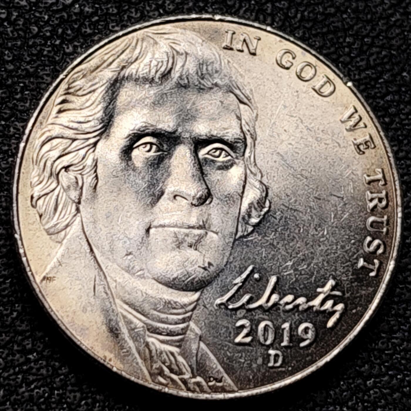 泉币菌-第176场- 精品福利场 美国2019年5美分纪念币 杰斐逊 及 故居蒙蒂塞洛庄园 21mm 