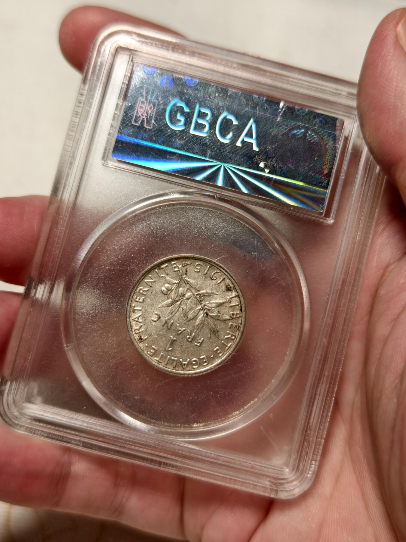 抚柳草堂-第十一期章牌钱币  奖章勋章限时免佣 满百包邮 放漏专场 1915法国自由女神1FRANC银币  公博au53细节非常好 女神像几乎无磨损