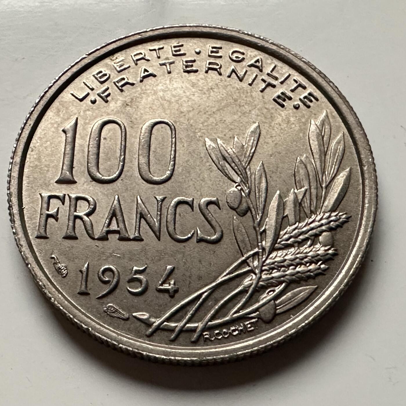 🌹外币初藏🌹🐯2026年第13场  每周二四六晚8️⃣点 接代拍 法国1954年100法郎