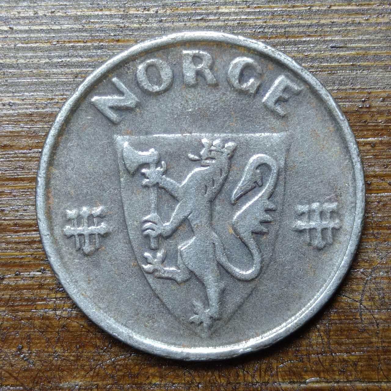 【铜匠收藏】★第141★散币专场 不寄存，30包邮。不满30元，支付5元运费。《接受代拍 代送NGC评级》 24【无寄存】德占挪威 1942年 5欧尔 铁币