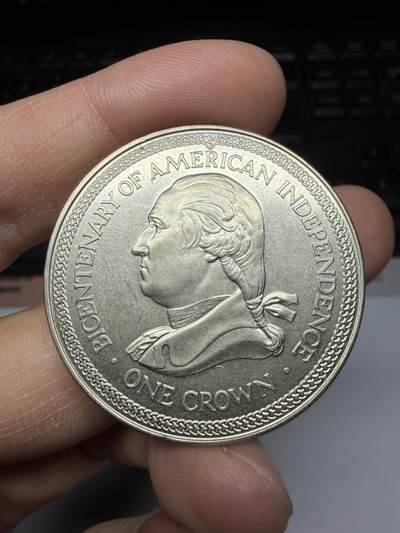 2025年集古藏今外币拍卖第二期-第1场—（总第301拍），可以寄存60天，满160元包邮。 - 1976年马恩岛纪念美国独立200周年克朗纪念币