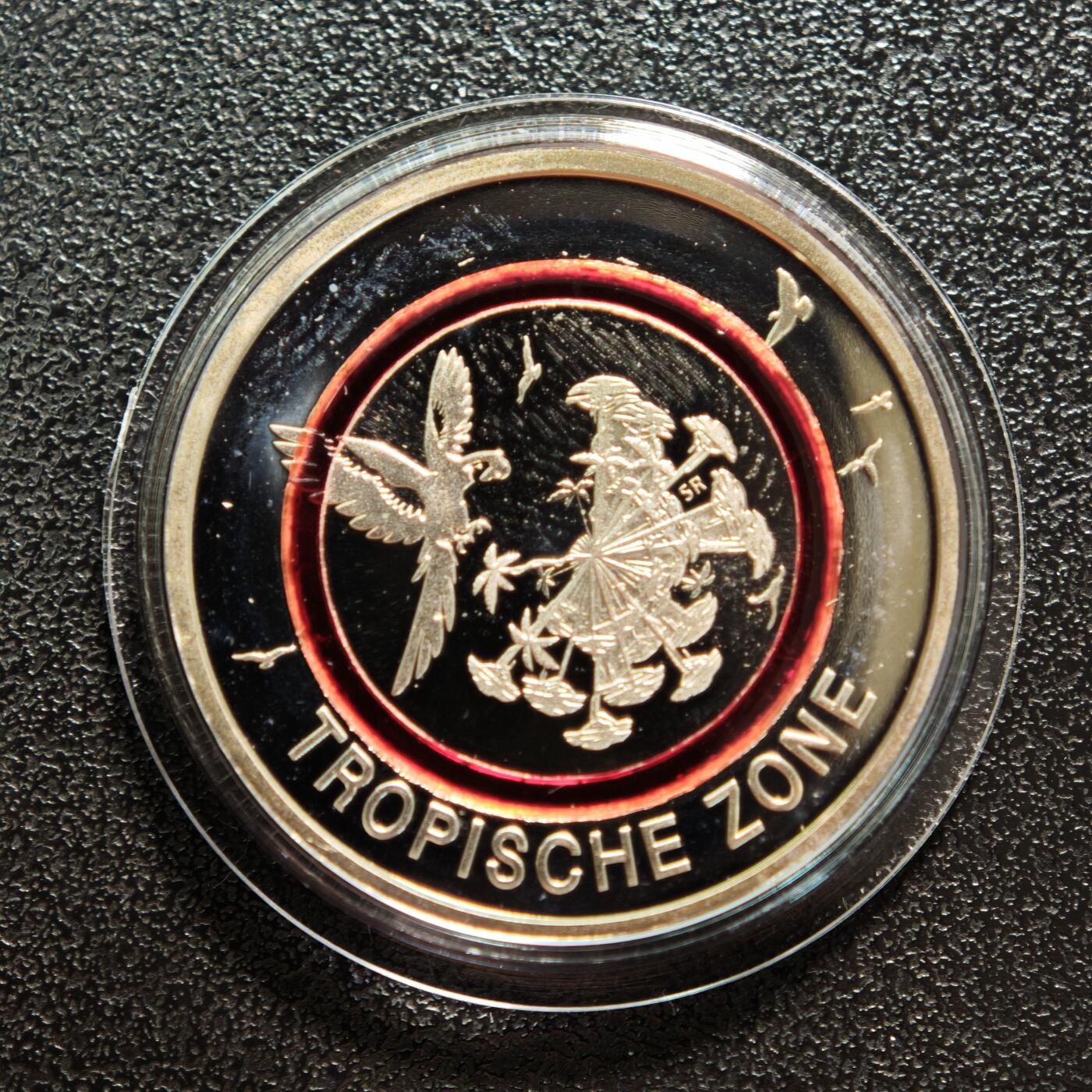 【德藏】世界币章拍卖第163期（拍品征集中~欢迎藏友联系） 6枚一组 德国气候带系列5欧元精制纪念聚能环镍币 直径约：27.2mm/枚；重约：8.9g/枚