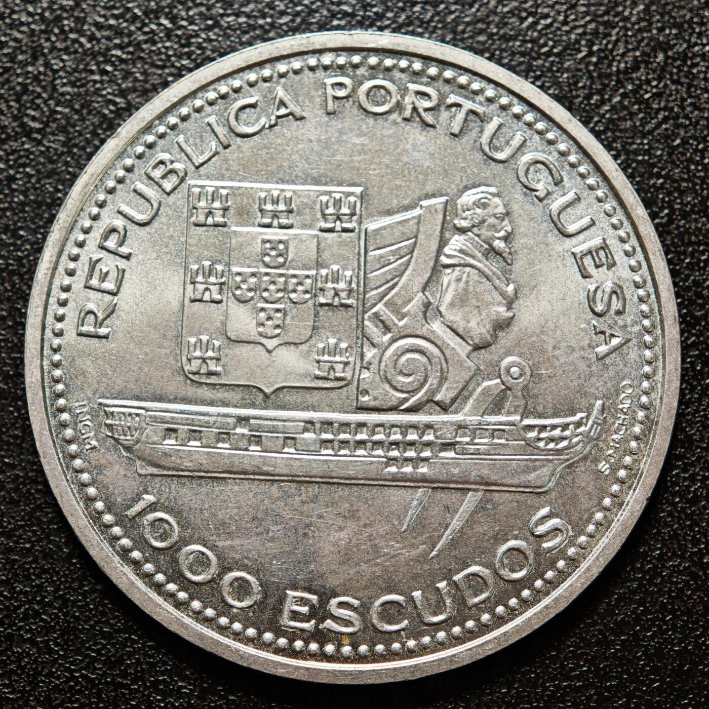 【德藏】世界币章拍卖第163期（拍品征集中~欢迎藏友联系） 1996年 葡萄牙斐迪南二世护卫舰1000埃斯库多纪念银币 直径约：40.1mm；重约：28.3g