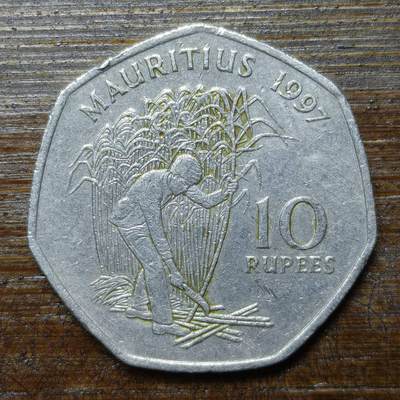 【铜匠收藏】★第141★散币专场 不寄存，30包邮。不满30元，支付5元运费。《接受代拍 代送NGC评级》 - 32【无寄存】毛里求斯 1997年 10卢比 铜镍币