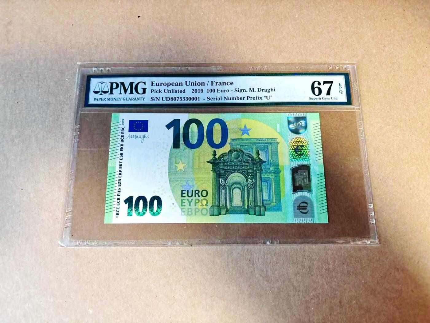 【Blue Auction】世界纸币精拍第780期——18级TOP拍卖/信誉/品质/专业/高效💫 欧盟 2019年100欧元 PMG67EPQ