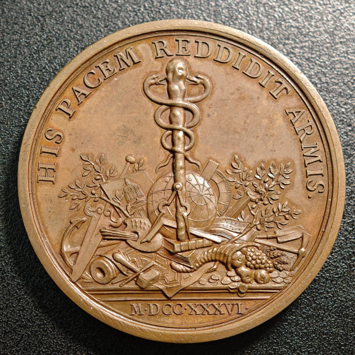 【德藏】世界币章拍卖第163期（拍品征集中~欢迎藏友联系） 1736年 法国红衣主教弗勒里高浮雕纪念大铜章 立体感极强 直径约：54.4mm；重约：79.7g